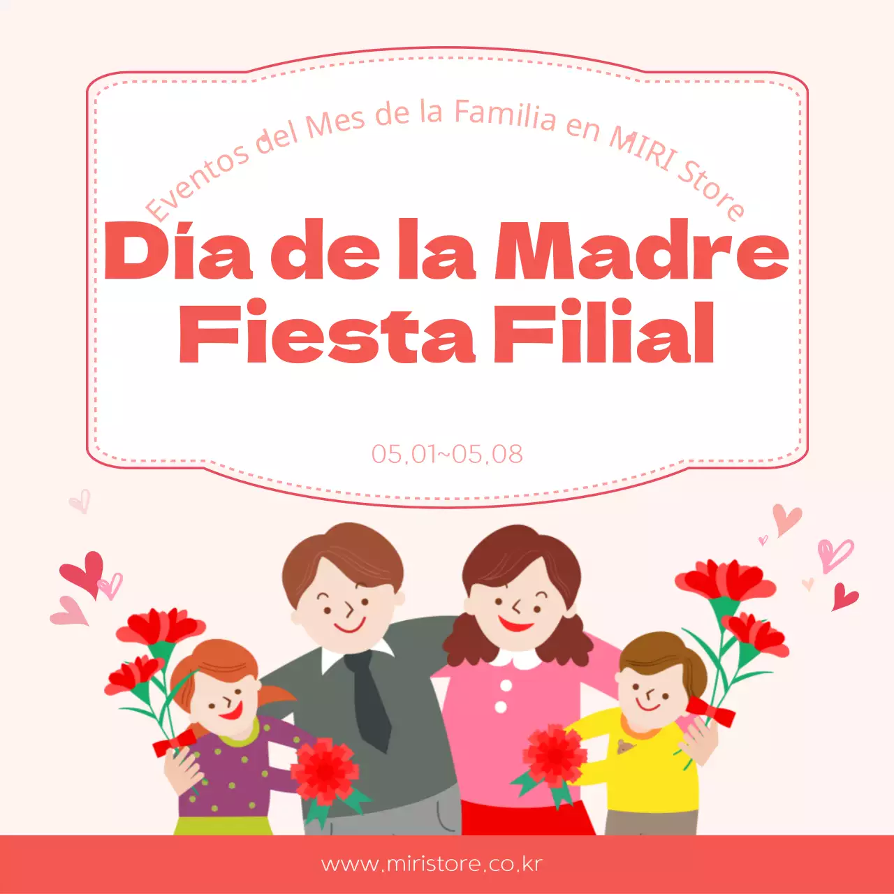 Promociona bonitos regalos para el Día de la Madre en rojo y rosa