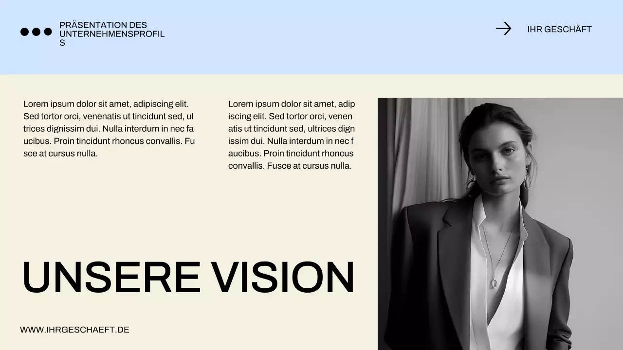 Blaues und schwarzes Minimal Business Profil