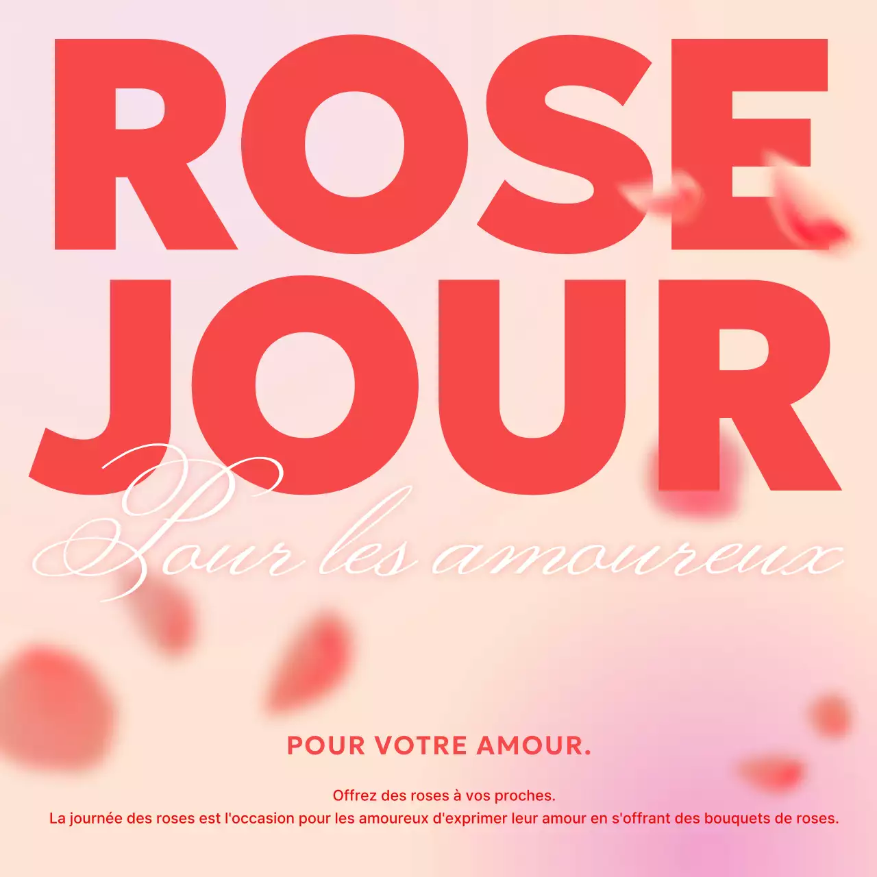 Promouvoir une journée des roses de rêve en rouge et rose