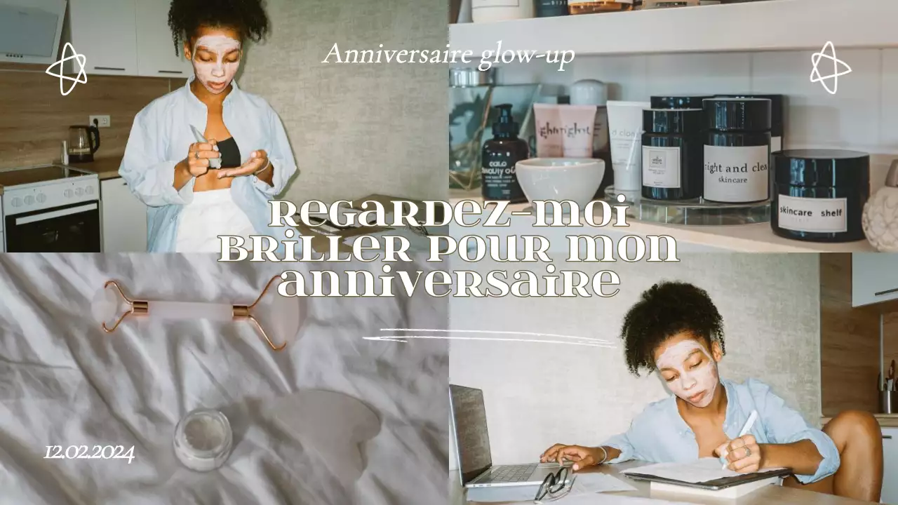 Bleu minimal anniversaire vlog vidéo publicité