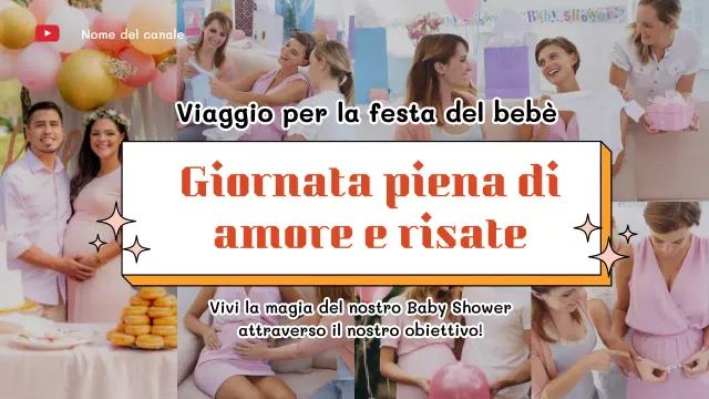 Baby Shower semplice rosa Youtube Thumbnail Video