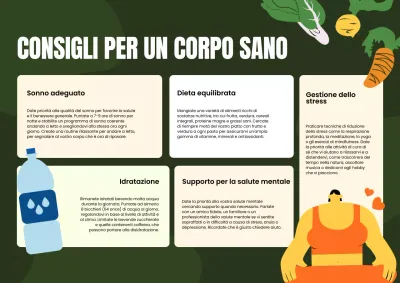 Guida moderna allo stile di vita sano verde e bianco