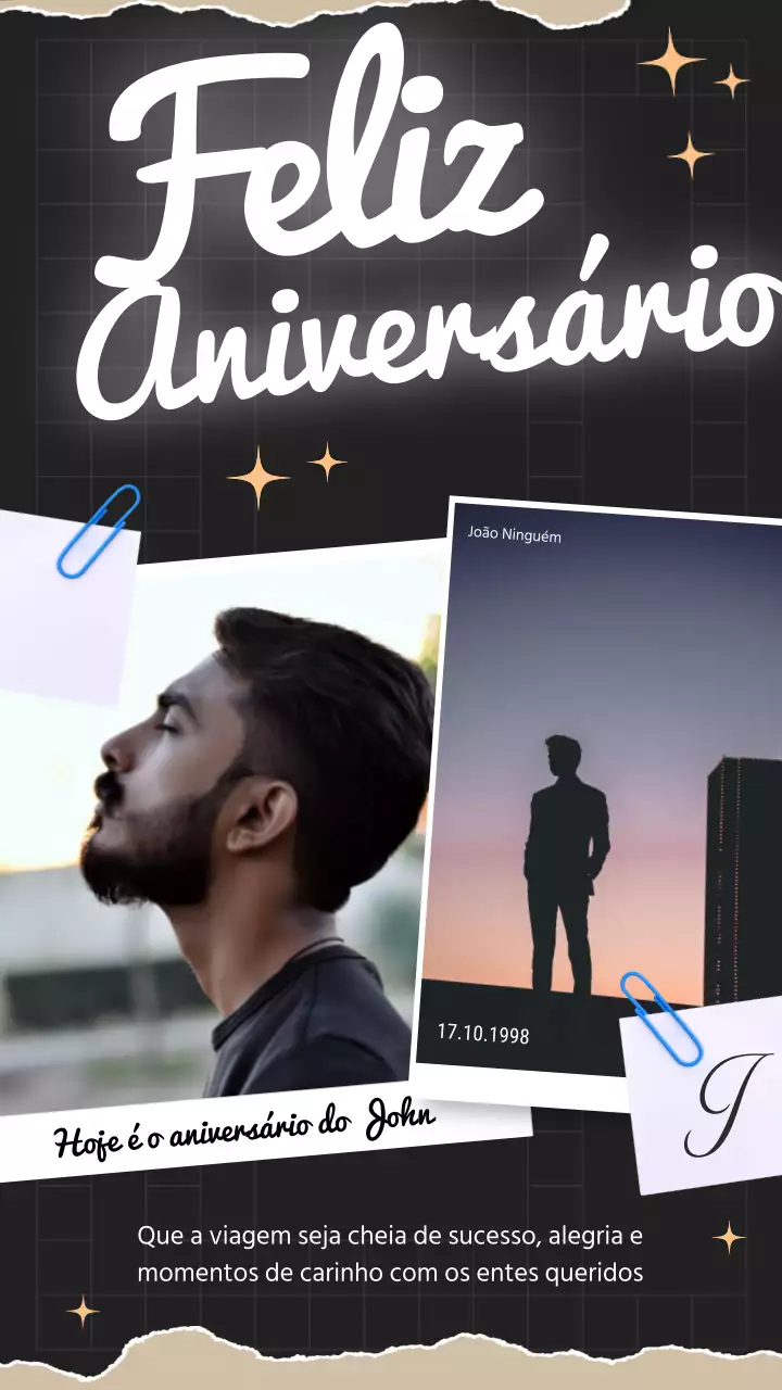 Saudação clássica à moda antiga preta Feliz aniversário