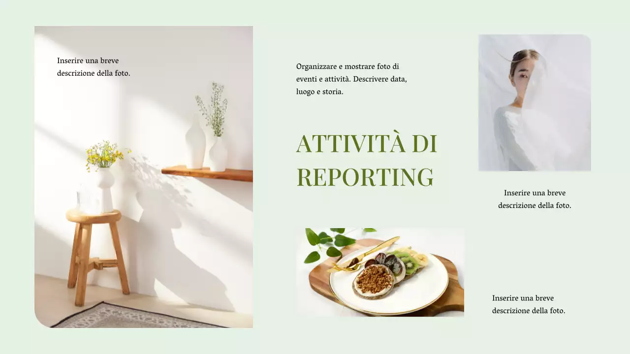 Verde Collage di foto minimale Presentazione Portafoglio d'affari