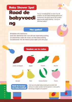 Oranje en Rood Moderne Baby Voorspelling Spelgids