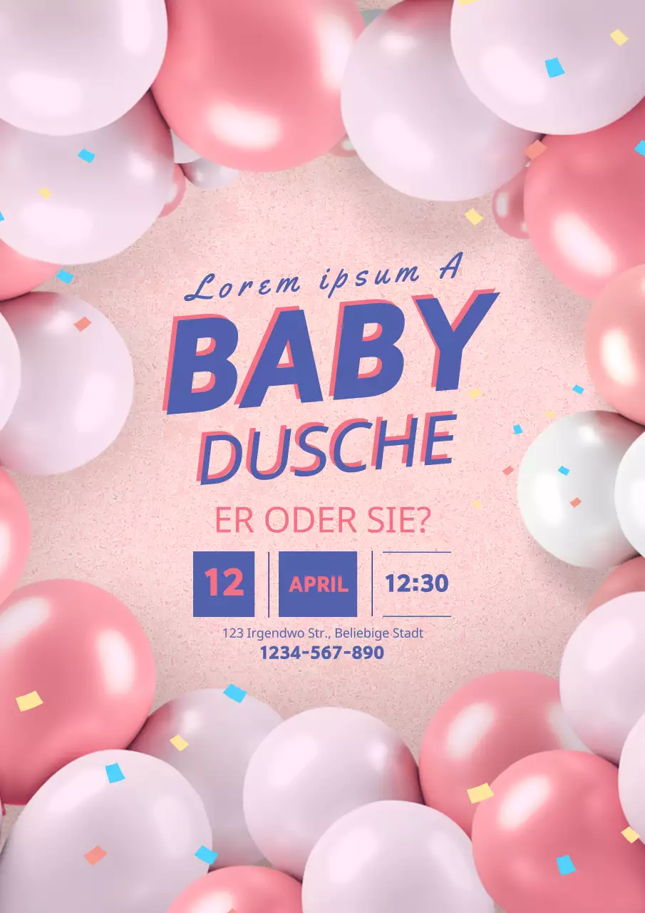 Rosa und Blau Geschlecht Reveal Baby Shower Einladung