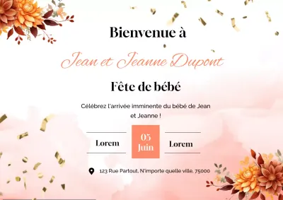 Panneau d'affichage pour douche de bébé rose et naturel