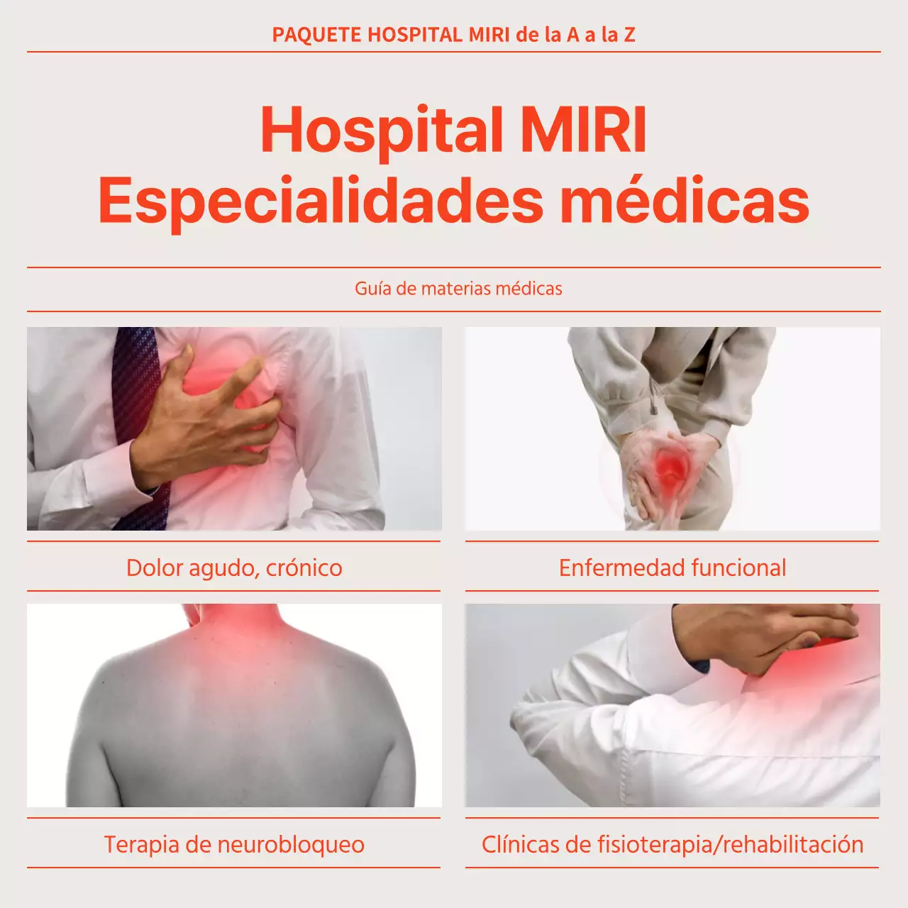 Prospecto de hospital rojo y moderno estilo periódico