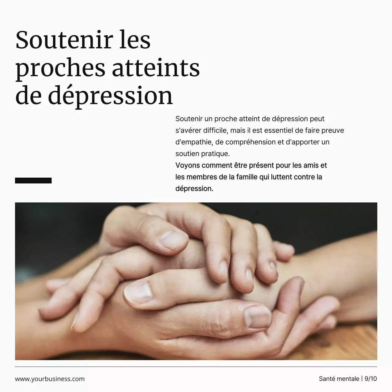 Publicité pour la campagne de santé mentale minimale en noir et blanc