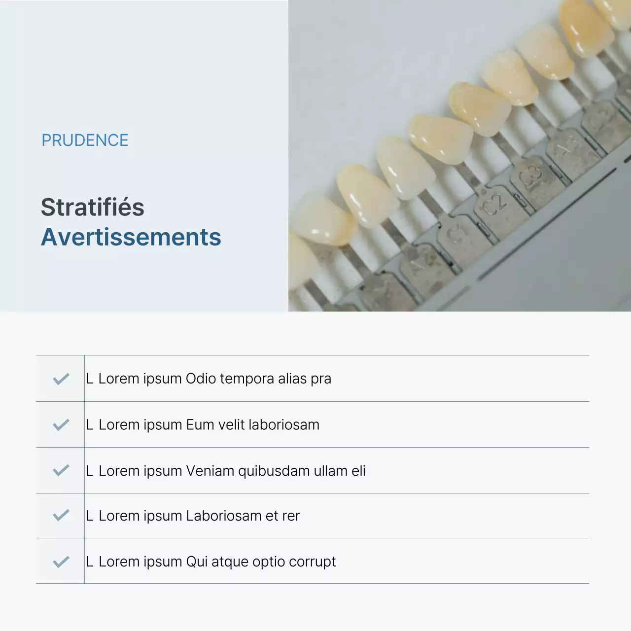 Une dentisterie simple en blanc et bleu clair pour promouvoir le guide d'information sur les procédures de l'hôpital