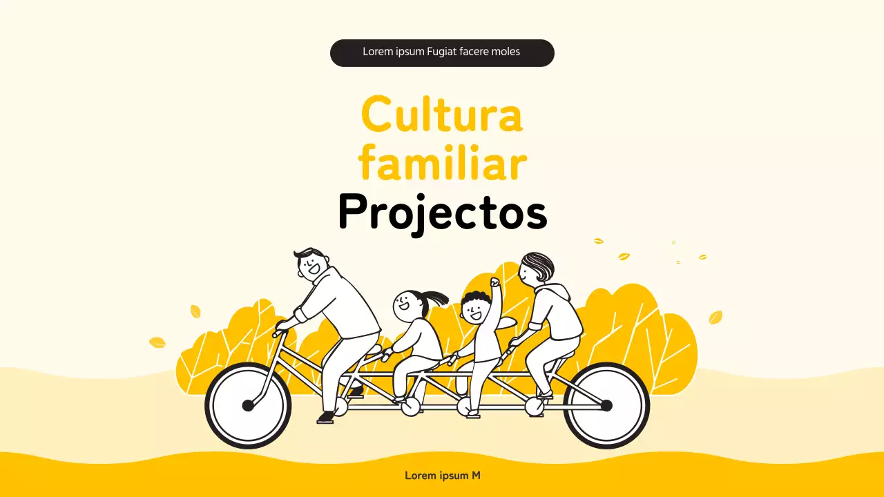 Agenda simples amarela e preta para o programa de cultura familiar