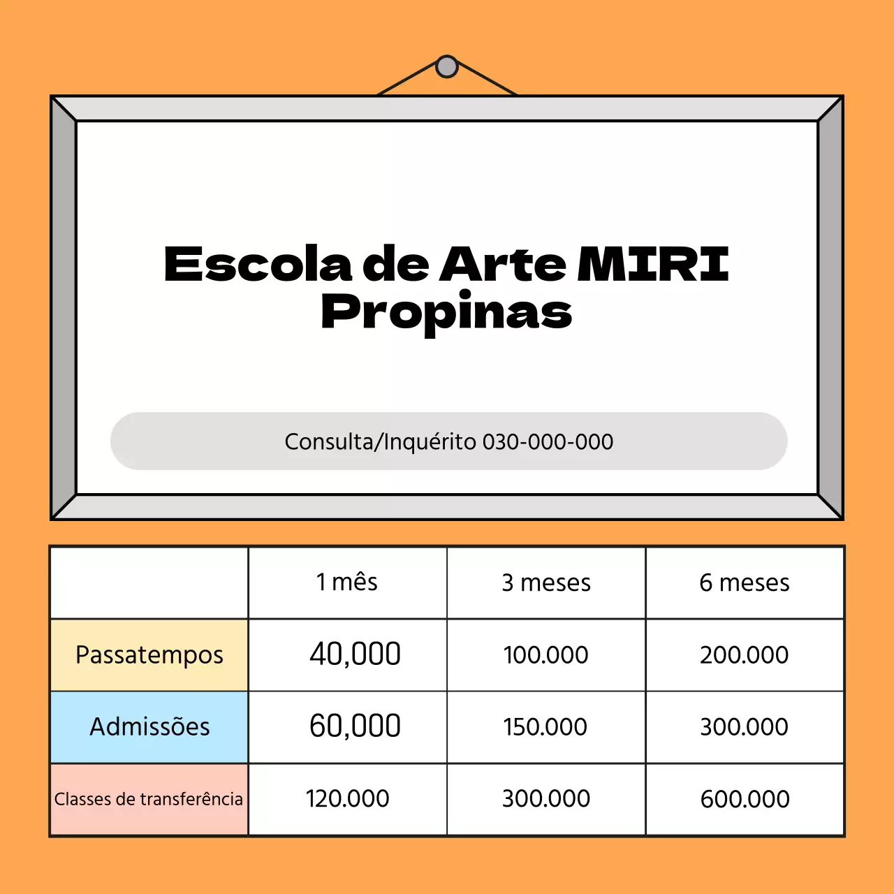 Um guia de propinas simples, cor de laranja e cinzento