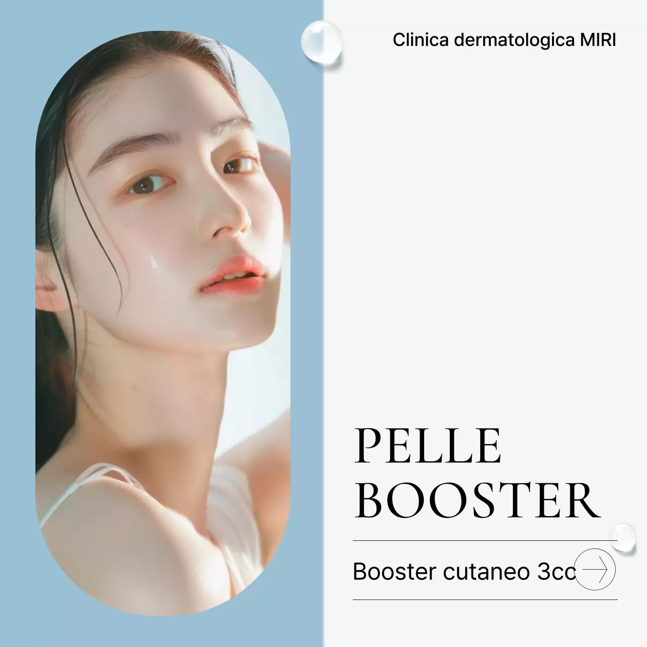 Procedure di marketing ospedaliero per promuovere un semplice studio dermatologico bianco e azzurro