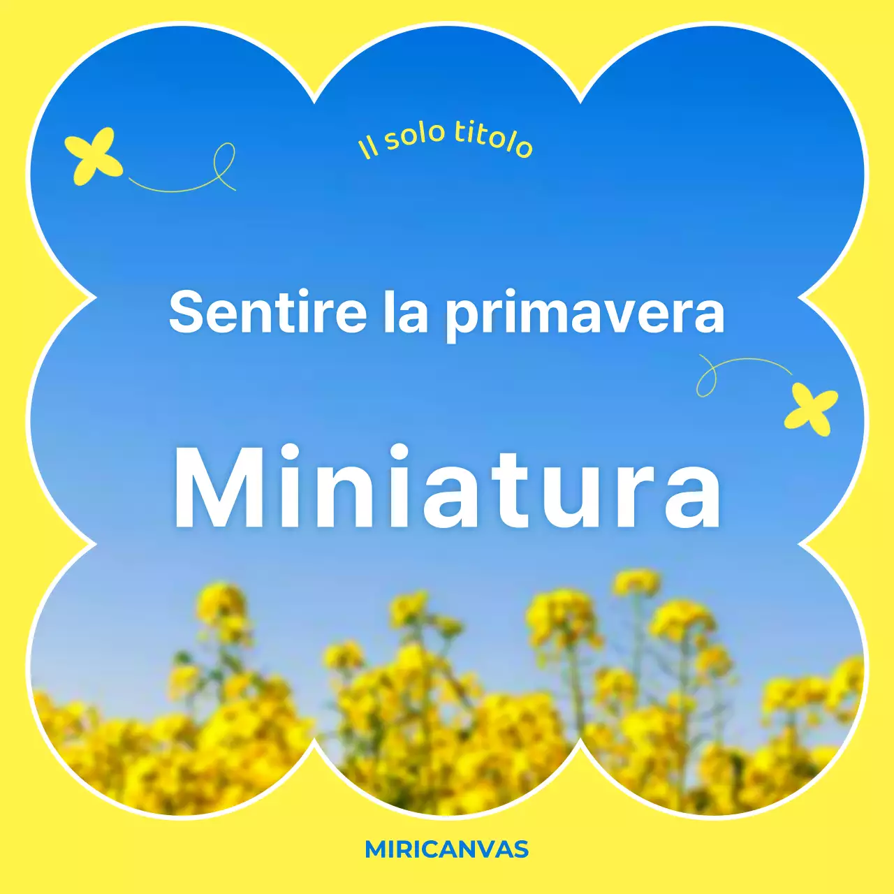 Copertina minimalista con sfondo primaverile in giallo e blu