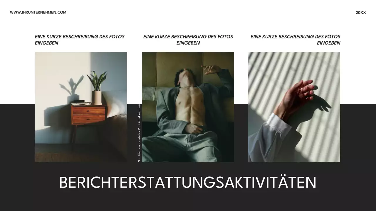 Schwarze und weiße moderne Fotocollage Werbung