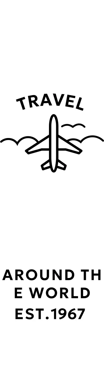 飛行機と雲のイラストが描かれたクールでシンプルな旅行代理店