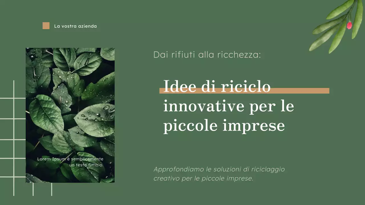 Green Natural Business Strategia innovativa di riciclaggio