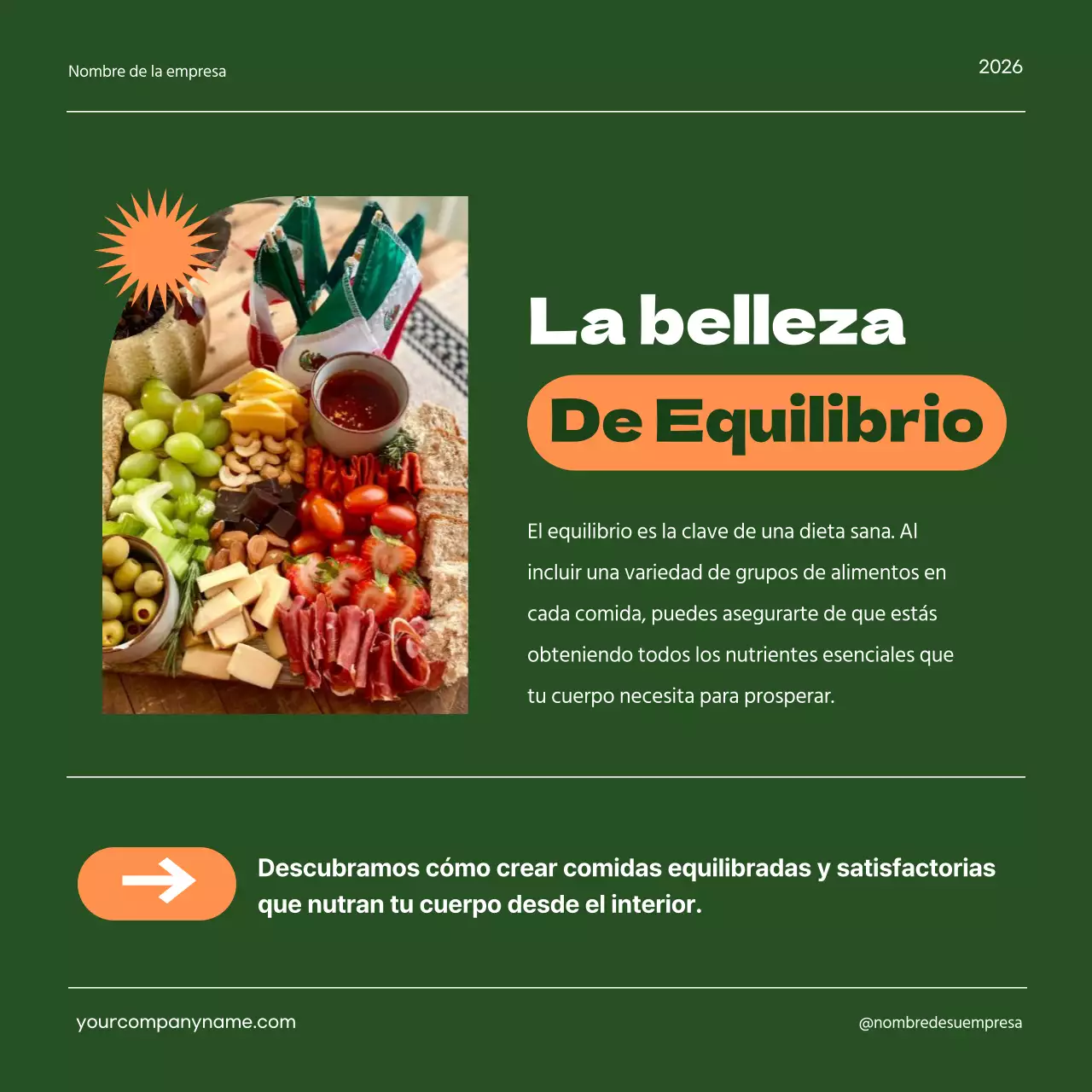 Verde Amarillo Geométrico Alimentación Sana Dieta Instrucciones