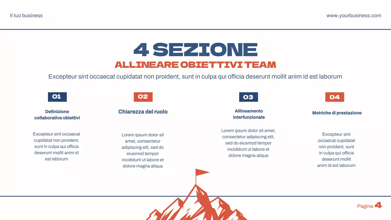 Blu Rosso Semplice presentazione aziendale per il piano degli obiettivi