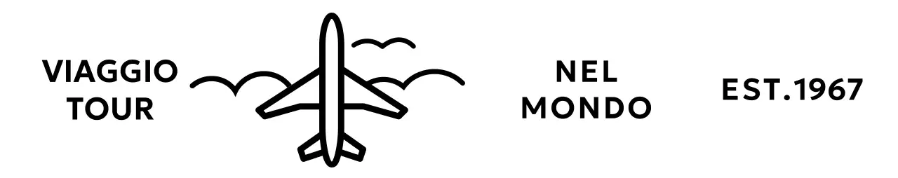 Agenzia di viaggio semplice e fresca con illustrazioni di aerei e nuvole