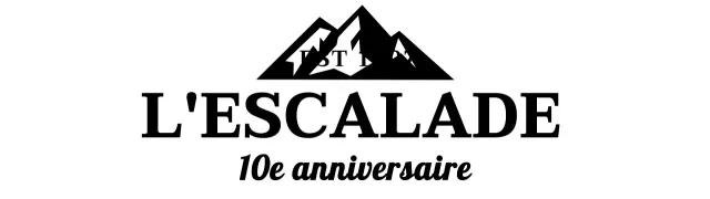 Club d'escalade d'inspiration vintage avec des illustrations de montagnes et des polices à empattement