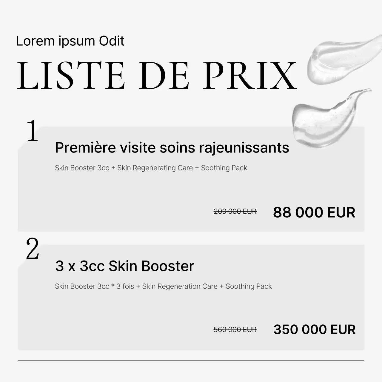 Kit de médias sociaux de marketing hospitalier pour promouvoir un simple cabinet de dermatologie en blanc et bleu clair.