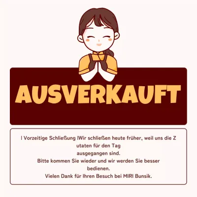 Shop-Ankündigungsanleitung mit niedlichen orange-gelben Illustrationen