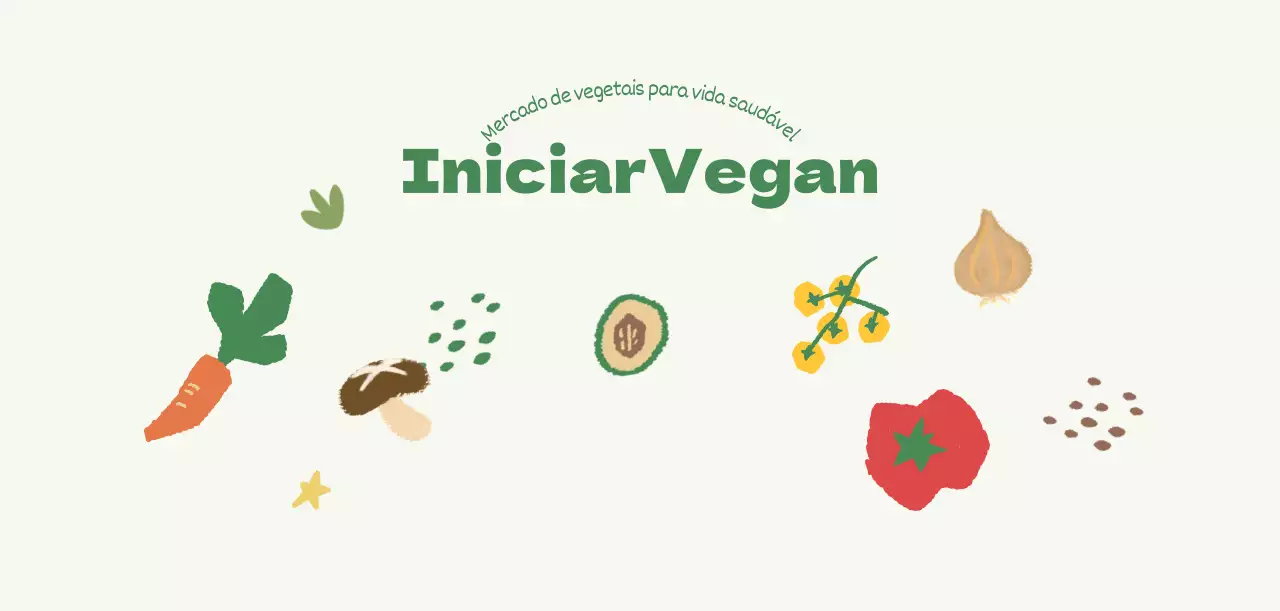 Desenho de uma feira da ladra com ilustrações de diferentes legumes