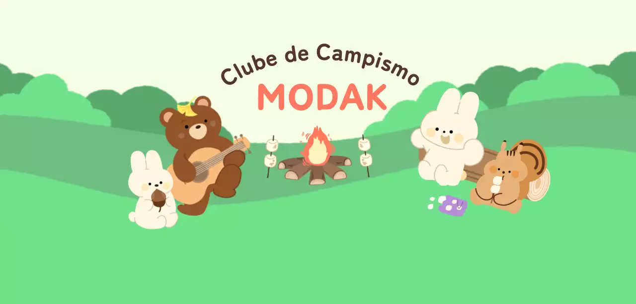 Celebre o seu clube de campismo com ilustrações de animais engraçados