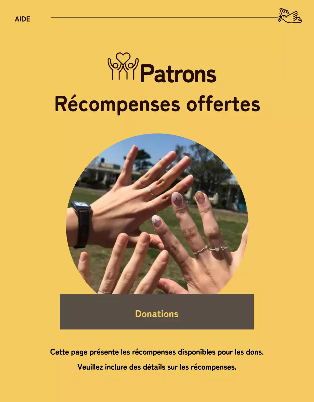 Un appel à l'action simple en jaune et beige