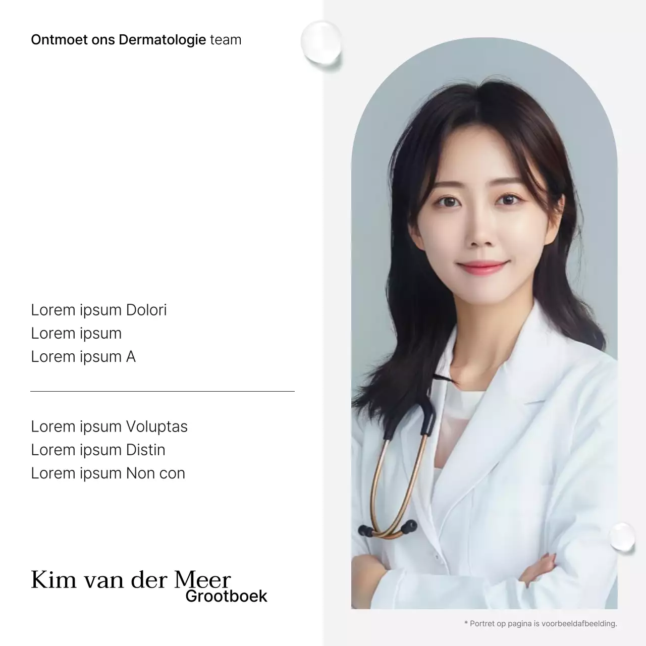 Eenvoudige dermatologie in wit en lichtblauw om de informatiegids van het ziekenhuis te promoten