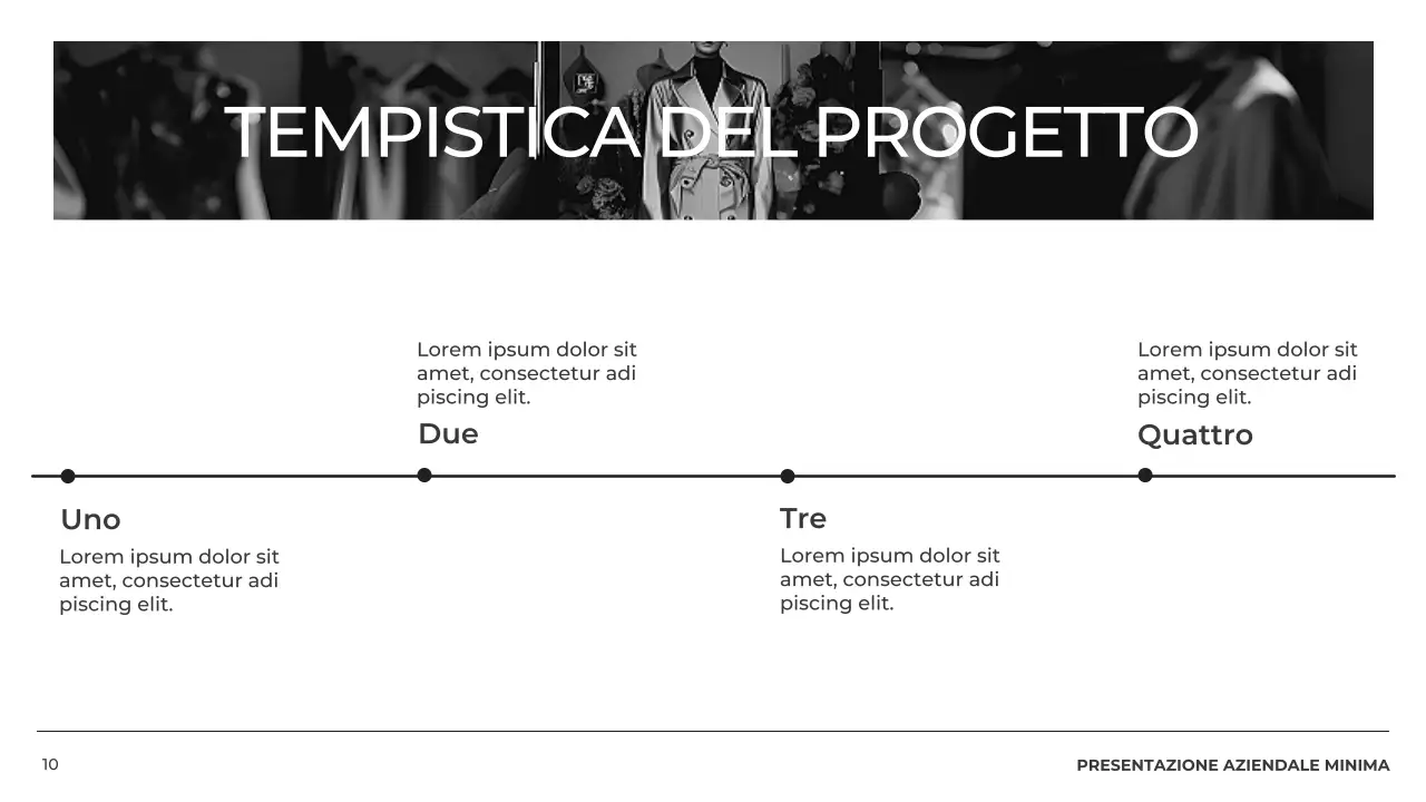 Profilo aziendale minimale in bianco e nero Presentazione del prodotto
