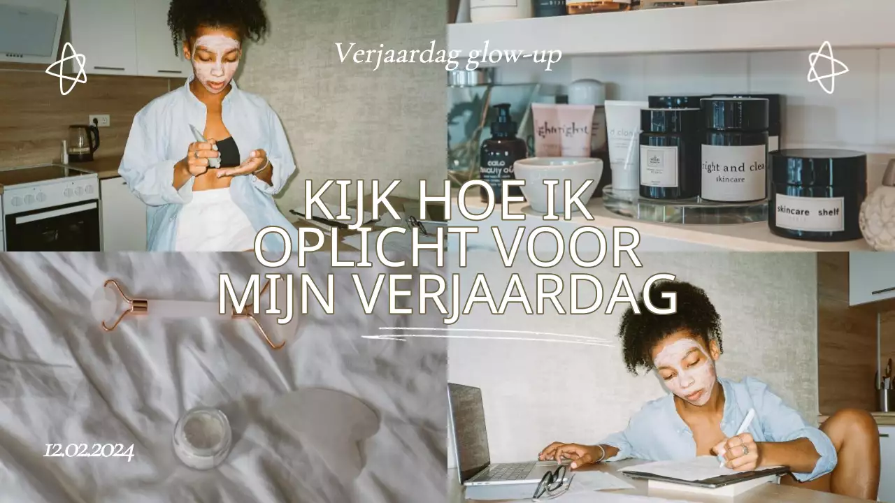 Blauwe minimale verjaardag vlog video publiciteit