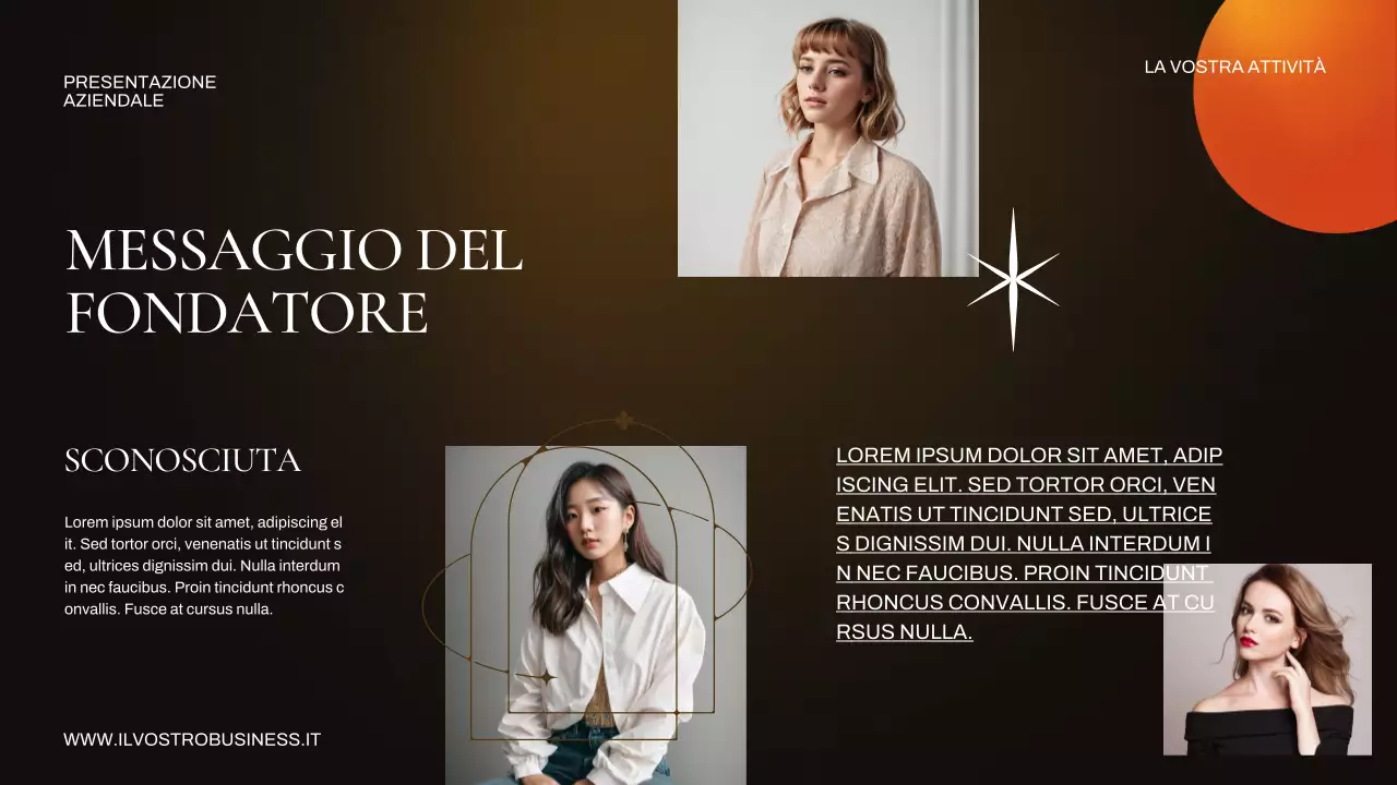 Presentazione aziendale arancione e marrone