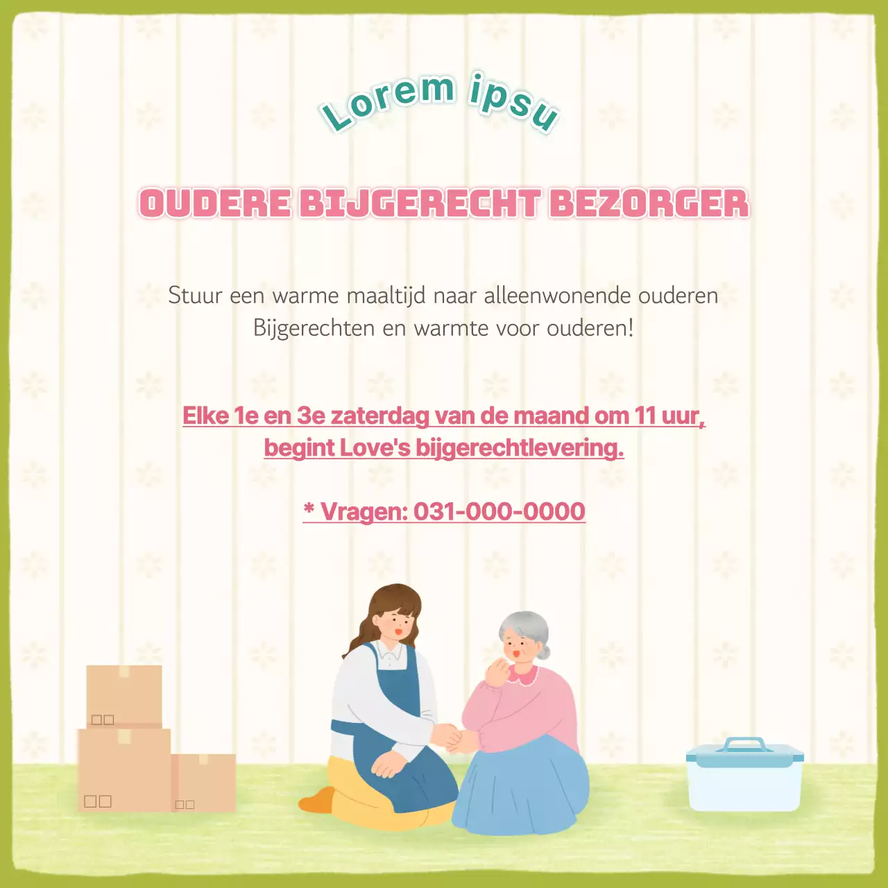 Roze en gele Moederdag vrijwilligerswerk promoten