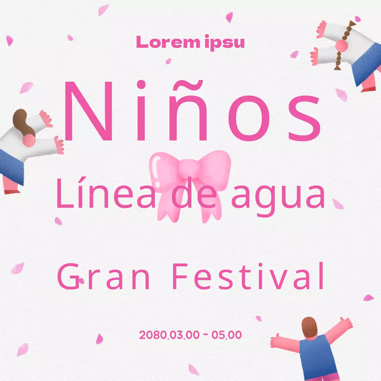 Promover un día del niño rosa y blanco