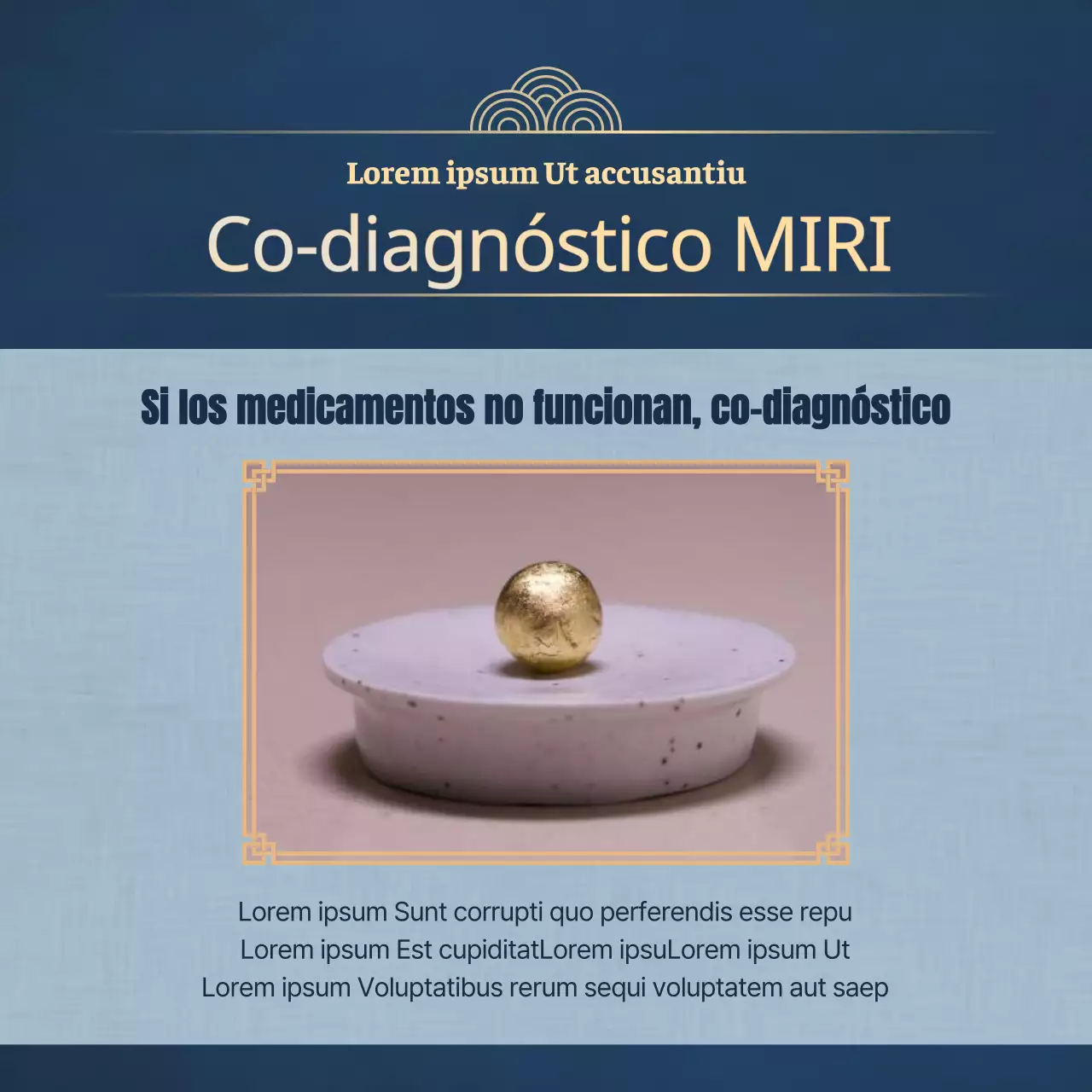 Anuncio de hierbas medicinales tradicionales para el Día de la Madre en azul marino y dorado