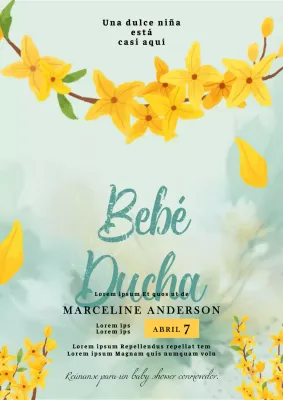 Invitación Baby Shower Amarillo y Celeste