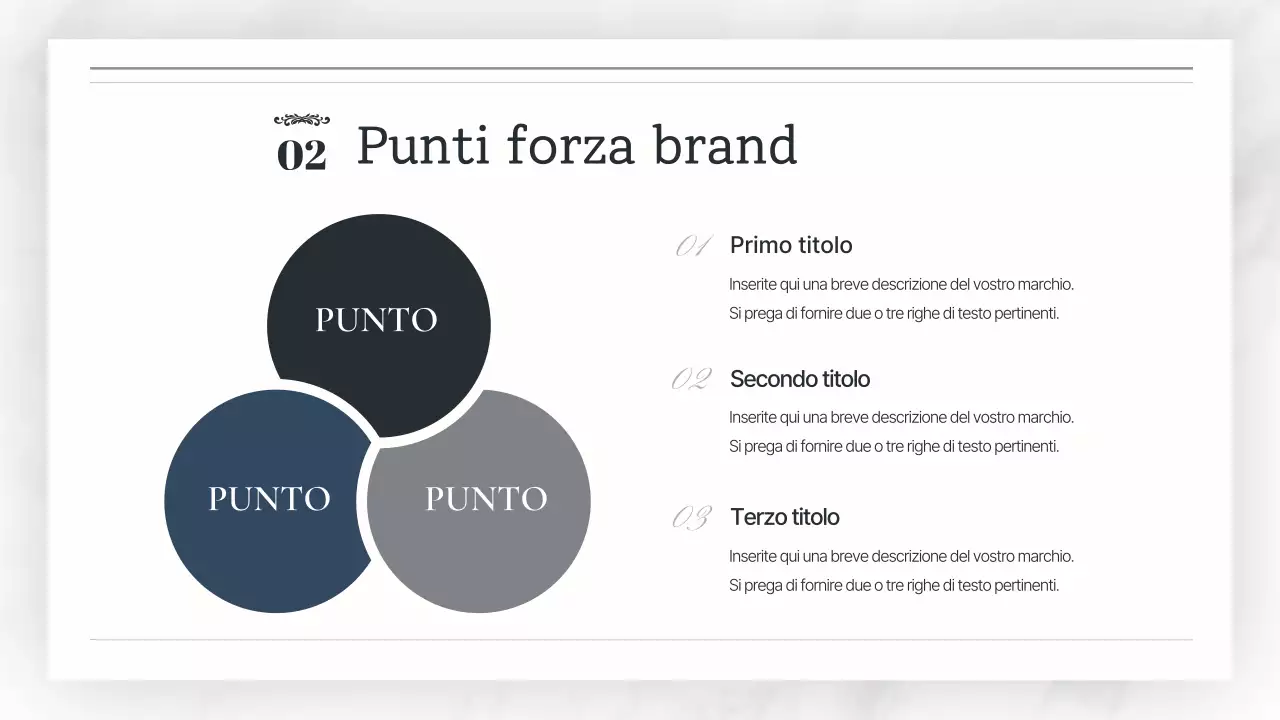 Promuovere un marchio di lusso in bianco e blu navy