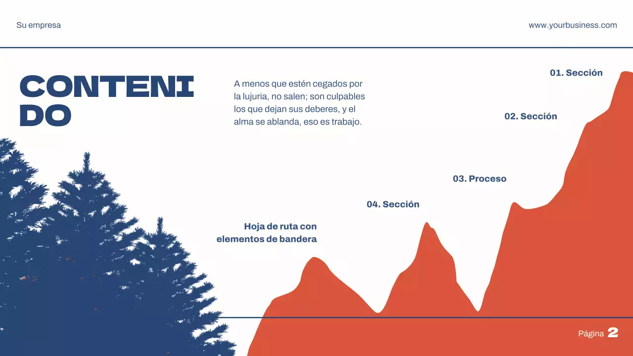 Azul Rojo Presentación empresarial simple para plan de objetivos