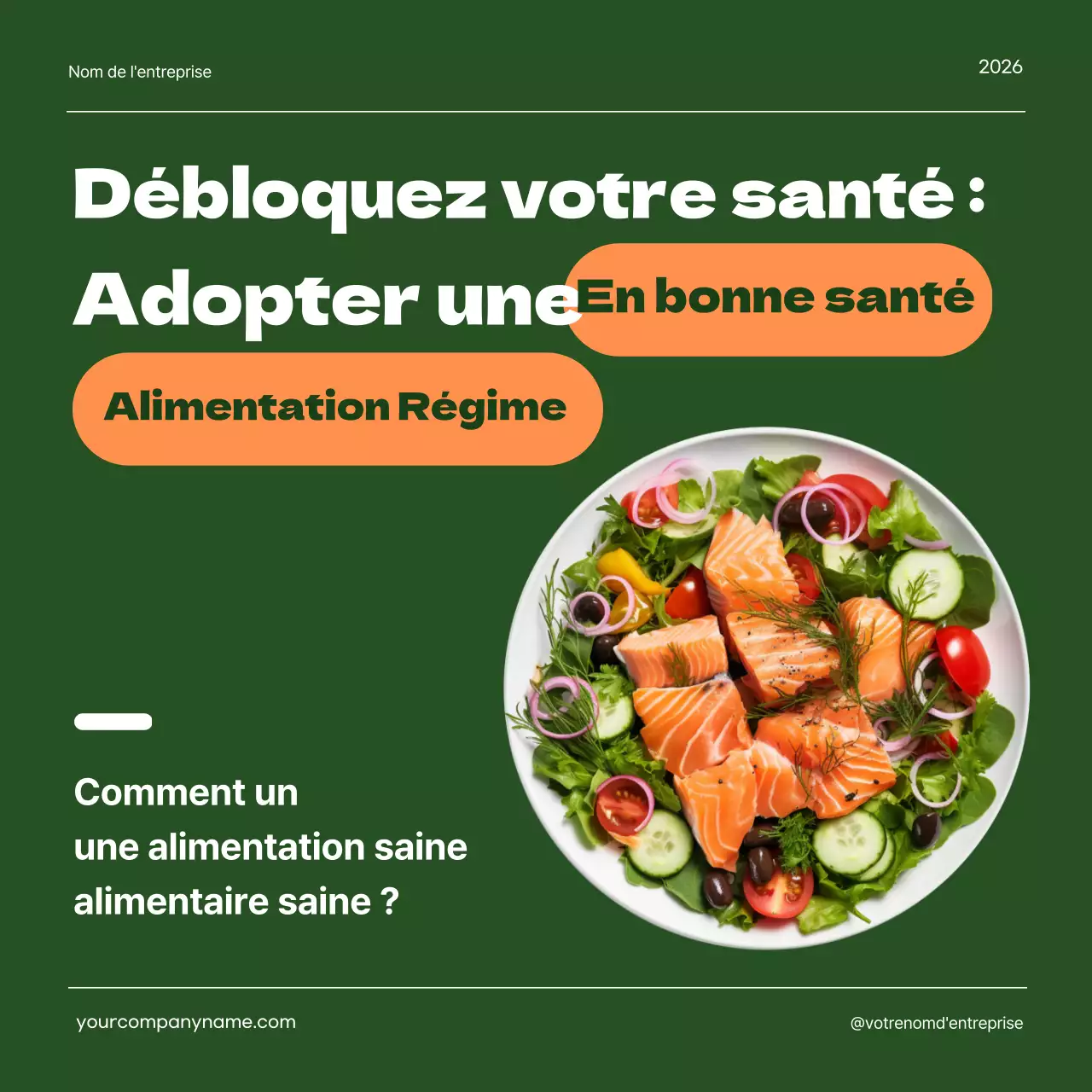 Vert Jaune Géométrique Alimentation saine Instructions de régime