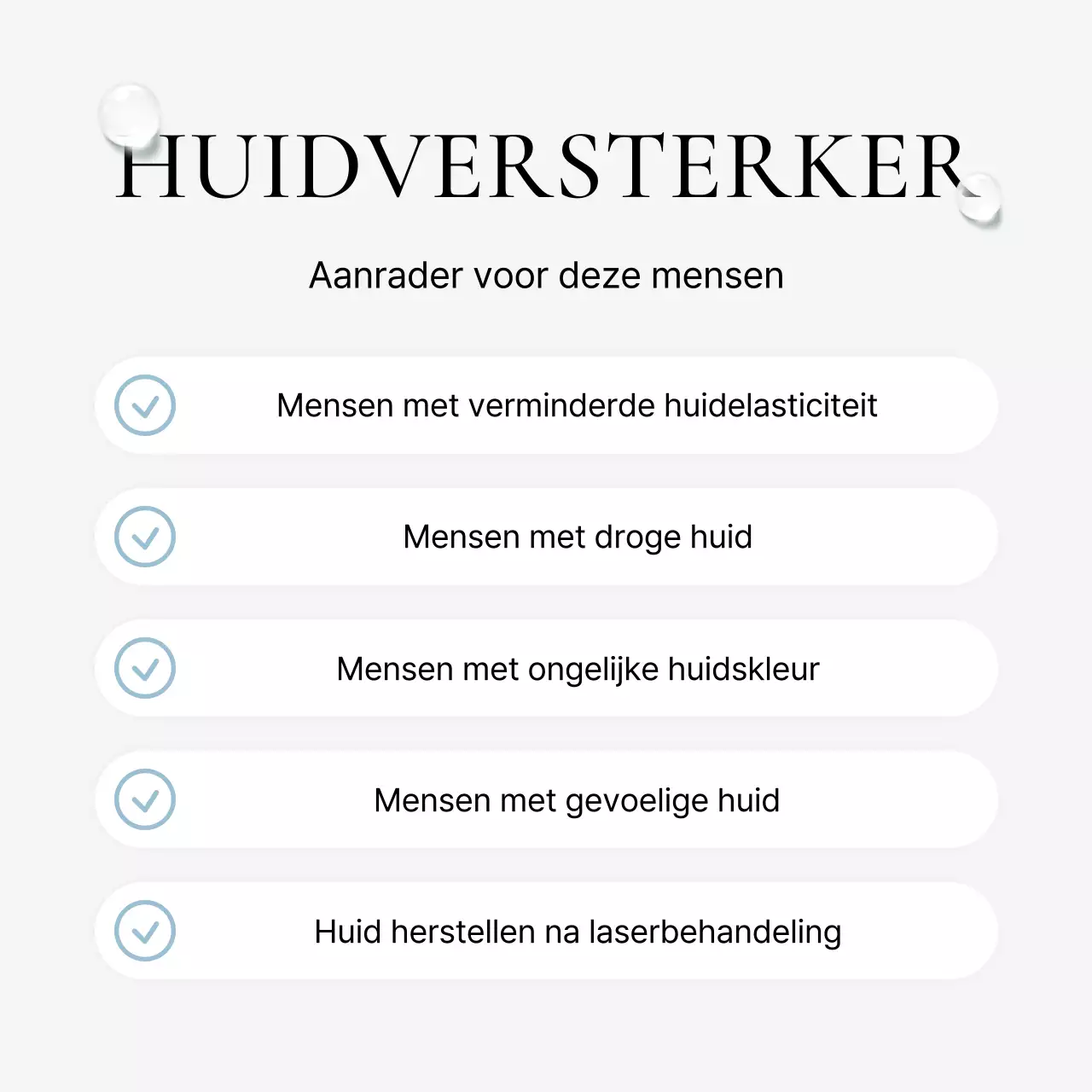 Eenvoudige dermatologie in wit en lichtblauw om de procedure-informatiegids van het ziekenhuis te promoten