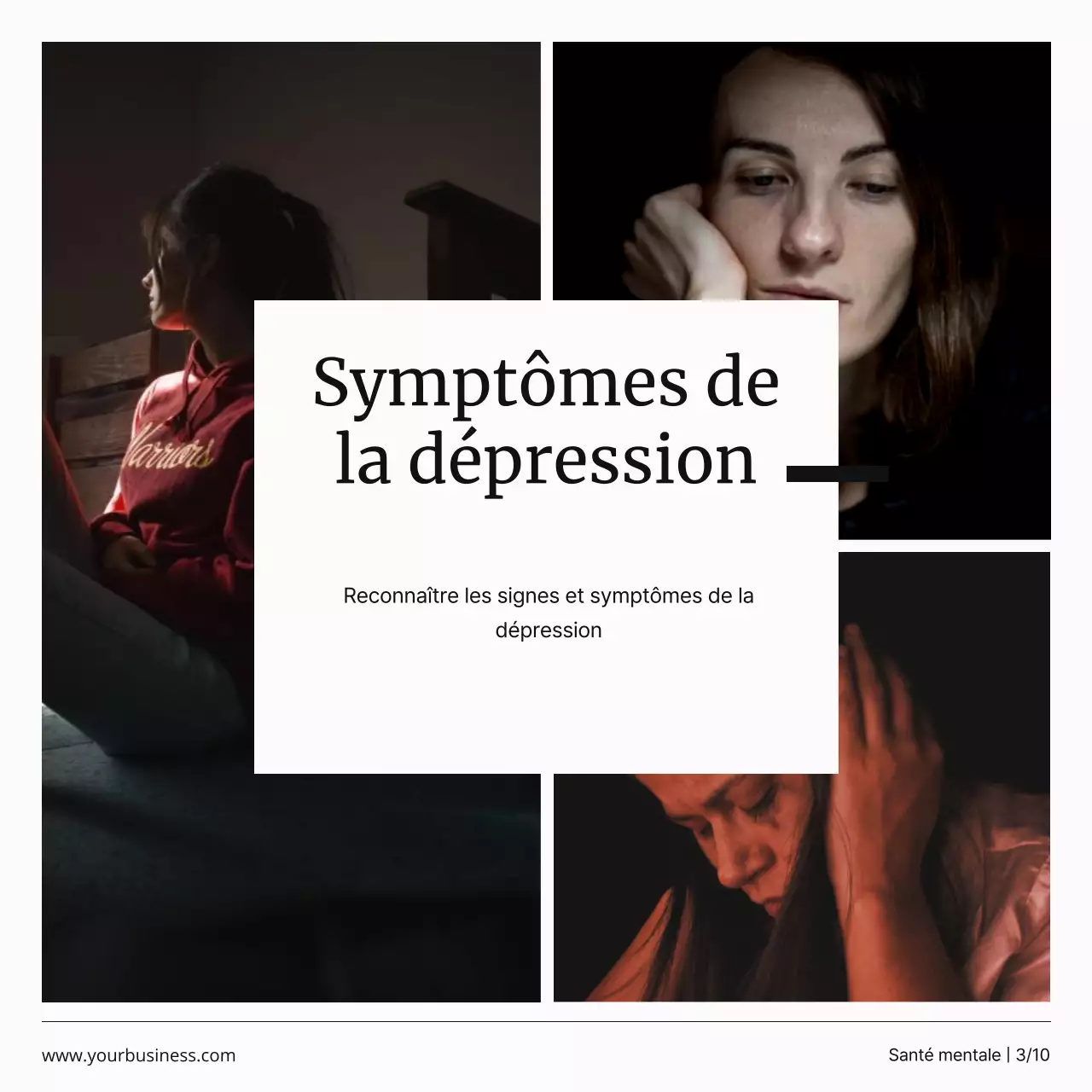 Publicité pour la campagne de santé mentale minimale en noir et blanc