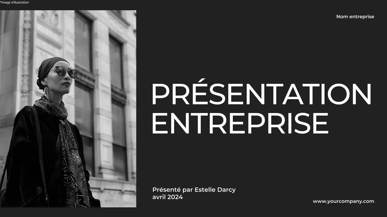 Profil d'entreprise minimal en noir et blanc Présentation du produit