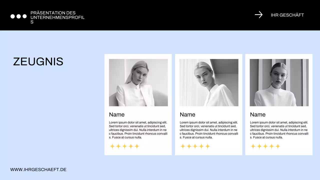 Blaues und schwarzes Minimal Business Profil