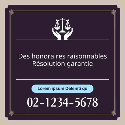 Promouvoir un service de conseil juridique de luxe en beige et violet