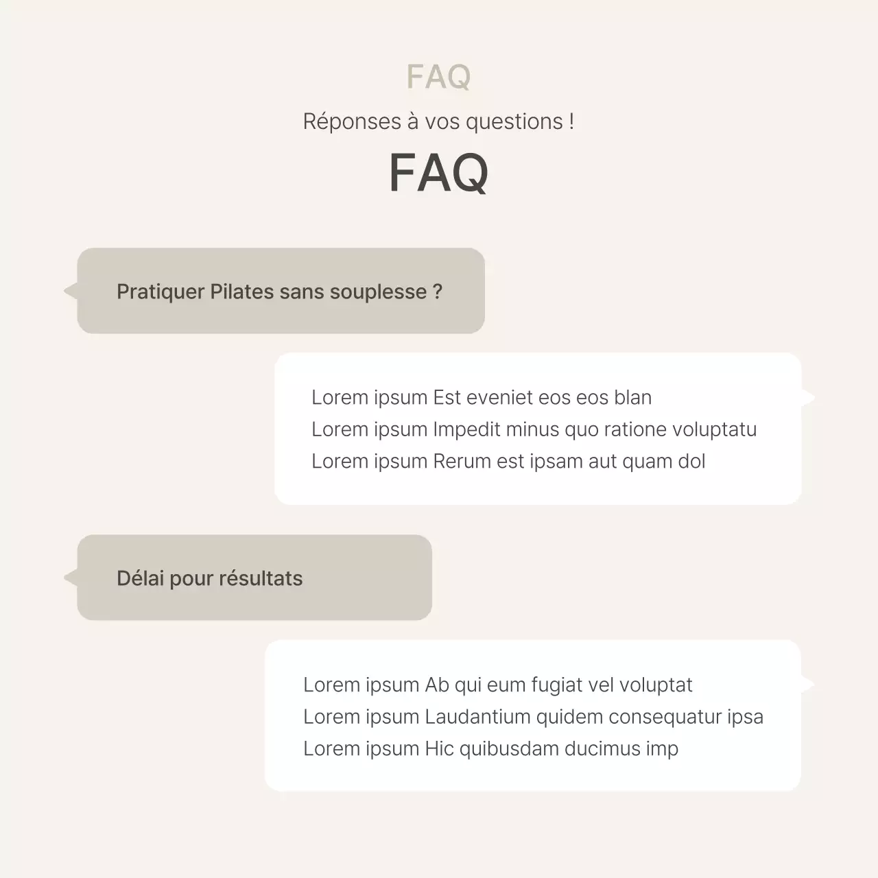 Modern Pilates en beige et jaune marketing sur les médias sociaux pour promouvoir les commentaires et les questions-réponses