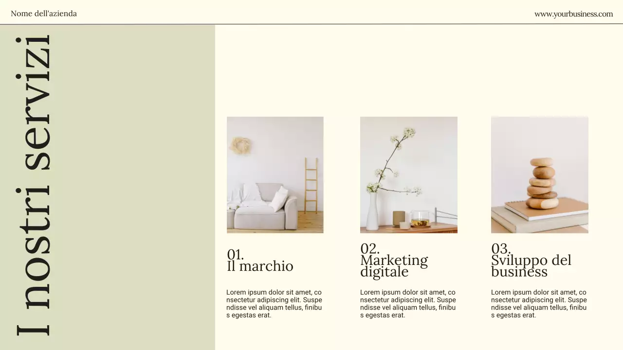 Introduzione dell'azienda Beige Minimal Business