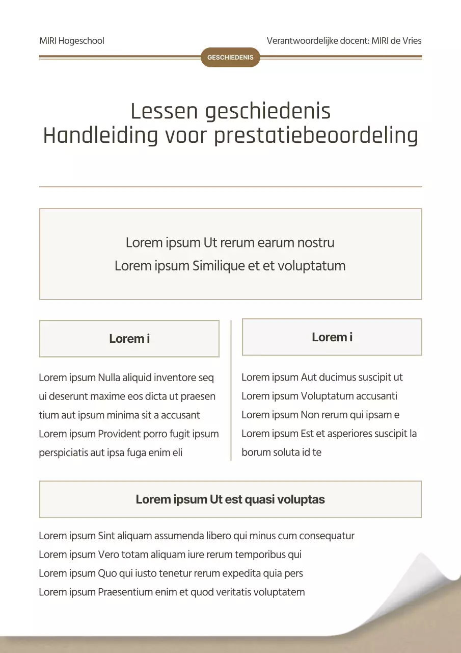 Handleiding voor eenvoudige beoordeling van de prestaties van bruine en witte geschiedenis