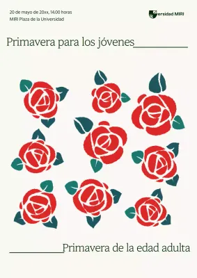 Sencillo cartel rojo y verde para un evento de mayoría de edad